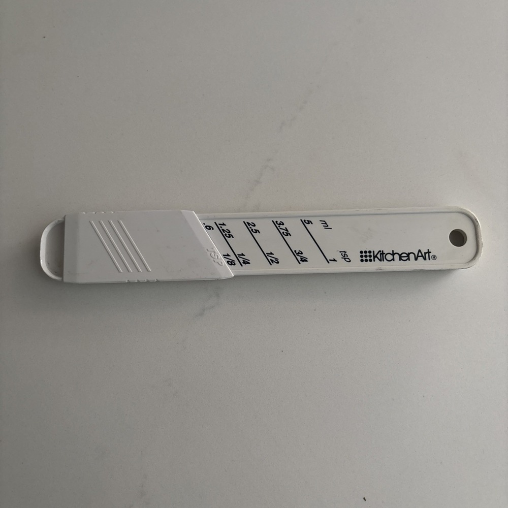 KitchenArt Adjust A Measure Teaspoon White Adjustable Measuring Spoon USA